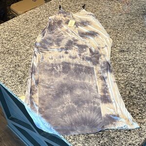 LA MIEL Blue and Gray Tie-Dye Dress